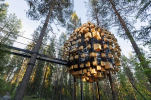 Biosphere by BIG features a façade of 350 birdhouses Biosphere by BIG features a façade of 350 birdhouses