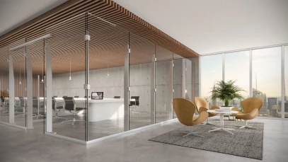 Klarity Freestanding Glass Partition